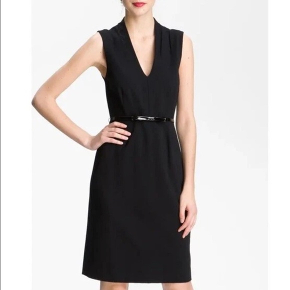 Kate Spade Womens Rock the Casbah Solid Black V Neck Knit Sheath Dress Size 2 - Picture 1 of 15